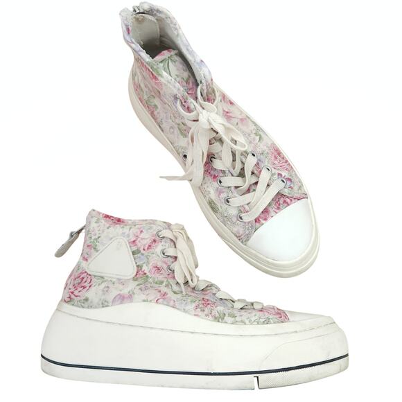R13 Kurt high top platform floral distressed chunky edgy skater sneakers Sz 39 9 - Picture 7 of 7